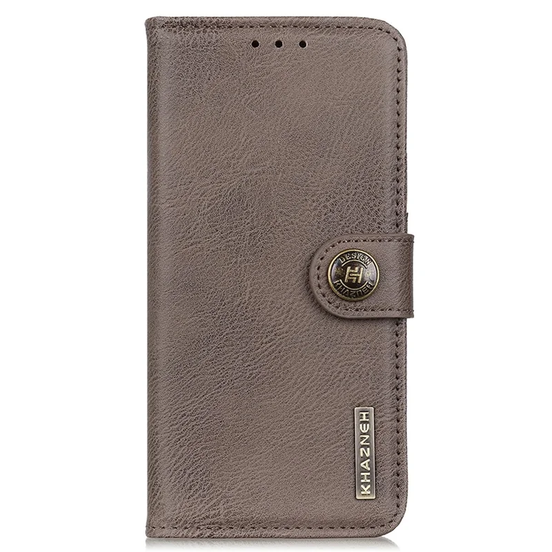 KHAZNEH for Nokia C22 PU Leather Cell Phone Wallet Stand Case Cowhide Texture Cover - Khaki