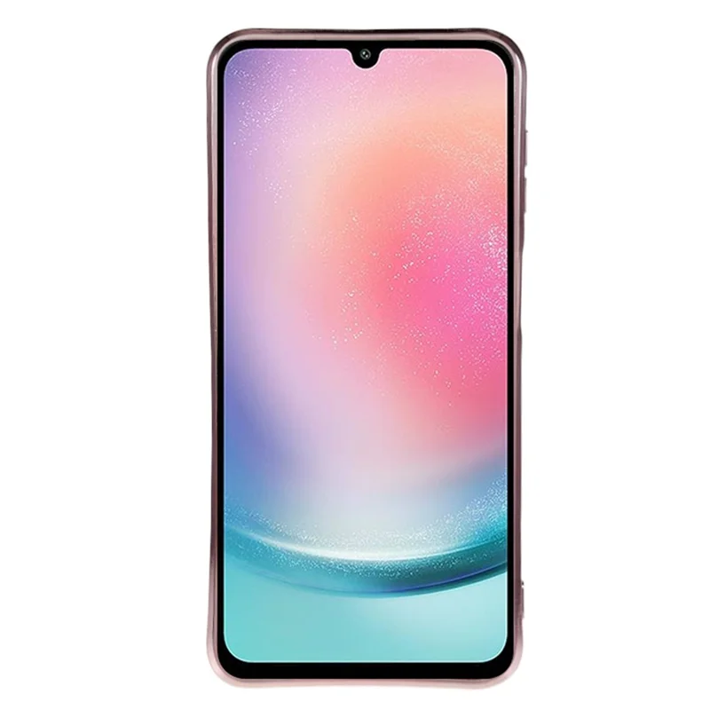 KADEM لجهاز Samsung Galaxy A24 4G (162.1 × 77.6 × 8.3 مم) غطاء هاتف بنمط زهري مع زخارف من حجر الراين وتغطية لامعة بتدرجات من مادة TPU - ذهبي وردي