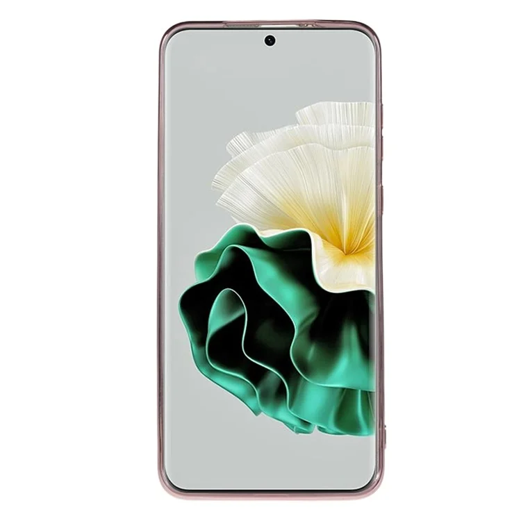 KADEM Elektrolytisch Kickstand TPU-Hülle für Huawei P60, Blumenmuster Rhinestone Handyhülle - Roségold