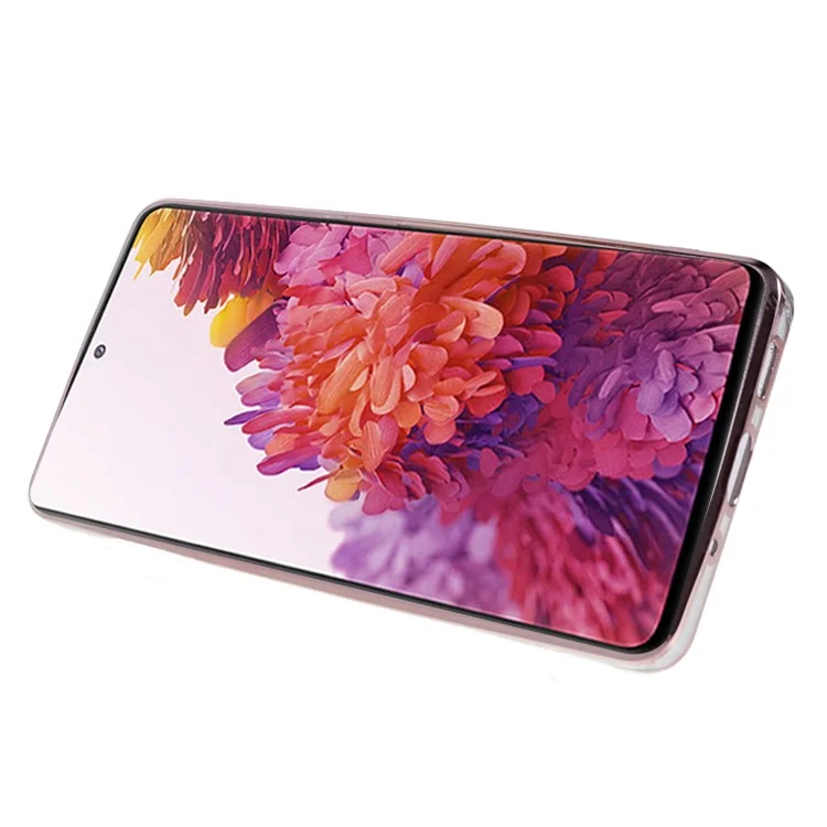 KADEM Per Samsung Galaxy S20 FE / FE 5G / FE 2022 / S20 Lite Custodia per telefono con supporto in rhinestone Fiore a motivo Glitter sfumato TPU - Rose Gold