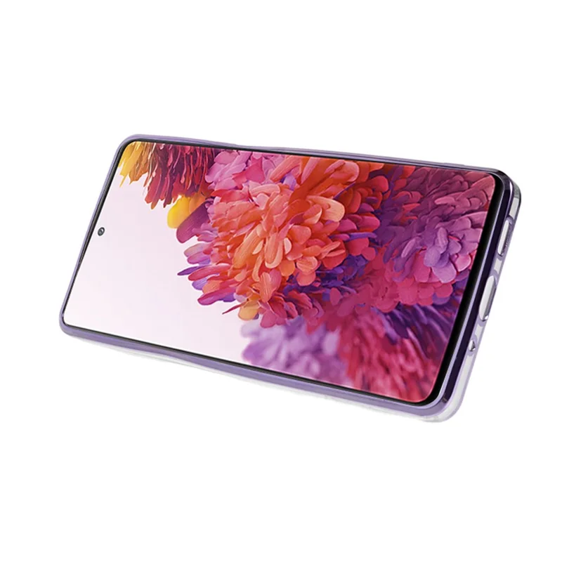 KADEM For Samsung Galaxy S20 FE / FE 5G / FE 2022 / S20 Lite Rhinestone Kickstand Phone Case Flower Pattern Gradient Glitter TPU Cover - Purple