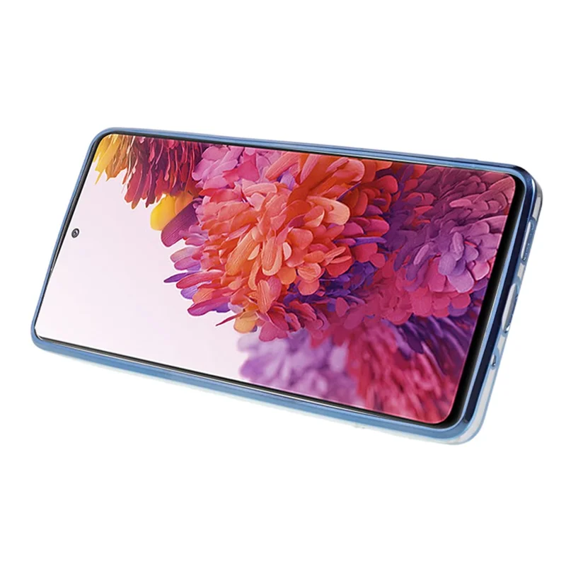 KADEM For Samsung Galaxy S20 FE / FE 5G / FE 2022 / S20 Lite Rhinestone Kickstand Phone Case Flower Pattern Gradient Glitter TPU Cover - Blue