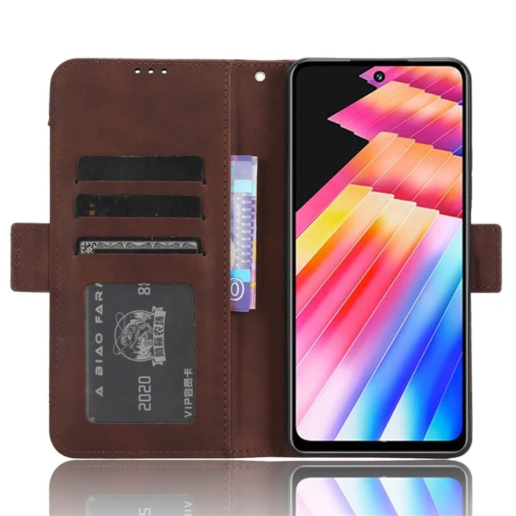 Per Infinix Hot 30 X6831 Custodia Flip Portafoglio in Pelle PU con Supporto e Slot per Schede Multipli - Marrone