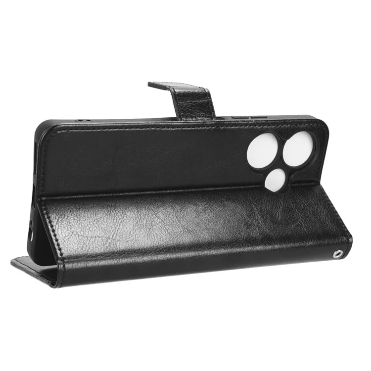 Per Infinix Hot 30 X6831 Custodia in pelle PU con texture Crazy Horse - Nero