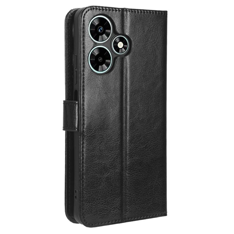 Per Infinix Hot 30 X6831 Custodia in pelle PU con texture Crazy Horse - Nero