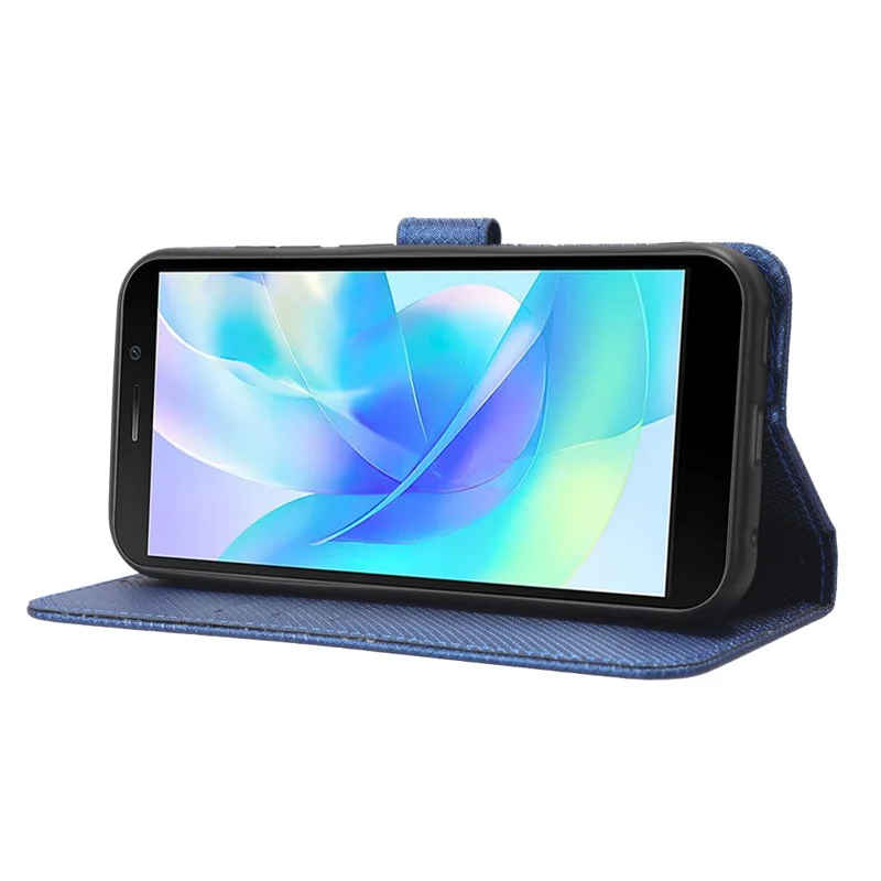 Wallet Case for Doogee X97 / X97 Pro , PU Leather Diamond Texture Stand Shockproof Phone Cover - Blue