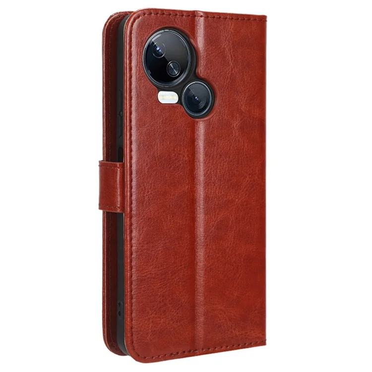 Für TECNO Spark 10 5G PU Leder Crazy Horse Textur Handyhülle Flip Stand Wallet Case - Braun