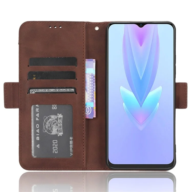 Para TECNO Spark 10 5G Funda de Cartera con Múltiples Ranuras para Tarjetas Tapa de Teléfono de Cuero PU con Soporte - Marrón