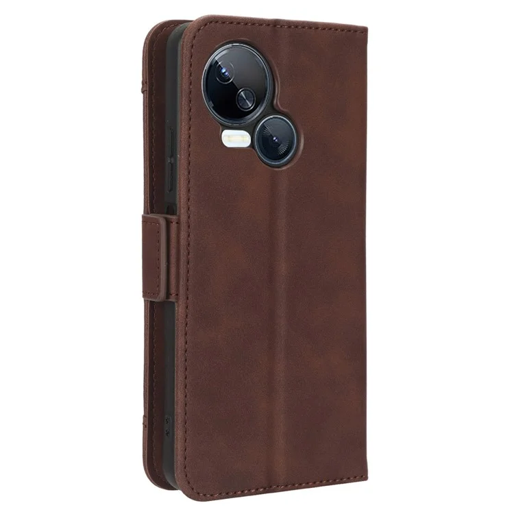 Para TECNO Spark 10 5G Funda de Cartera con Múltiples Ranuras para Tarjetas Tapa de Teléfono de Cuero PU con Soporte - Marrón