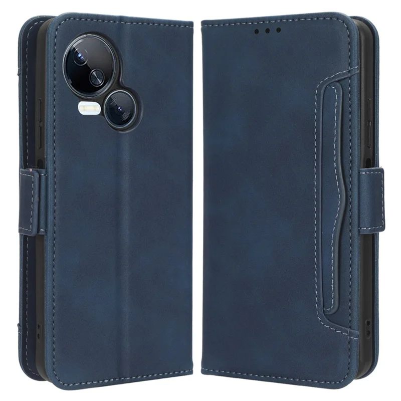 For TECNO Spark 10 5G Wallet Case with Multiple Card Slots PU Leather Stand Phone Cover - Blue
