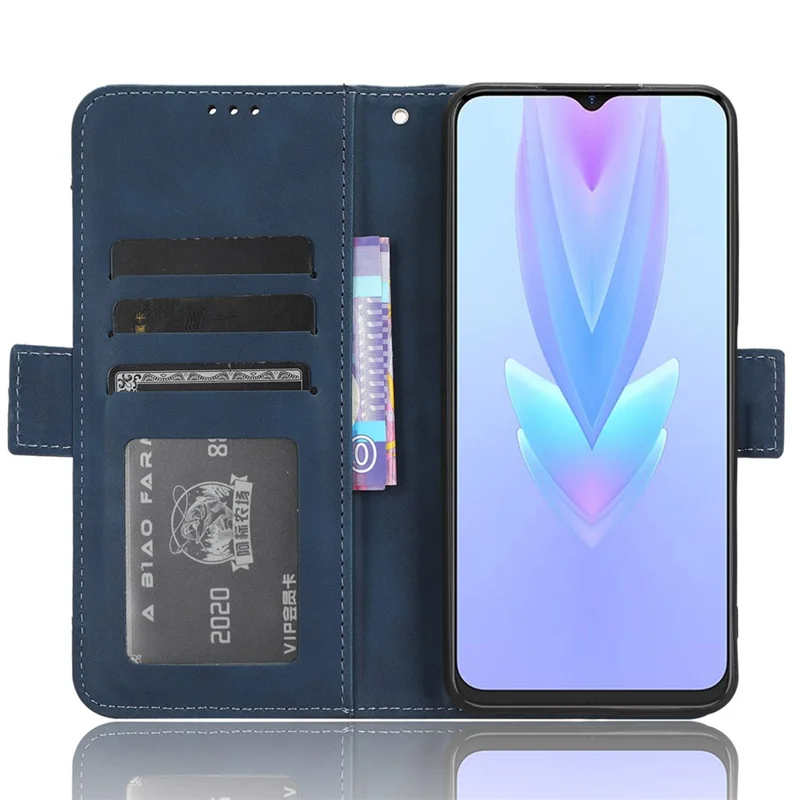 For TECNO Spark 10 5G Wallet Case with Multiple Card Slots PU Leather Stand Phone Cover - Blue