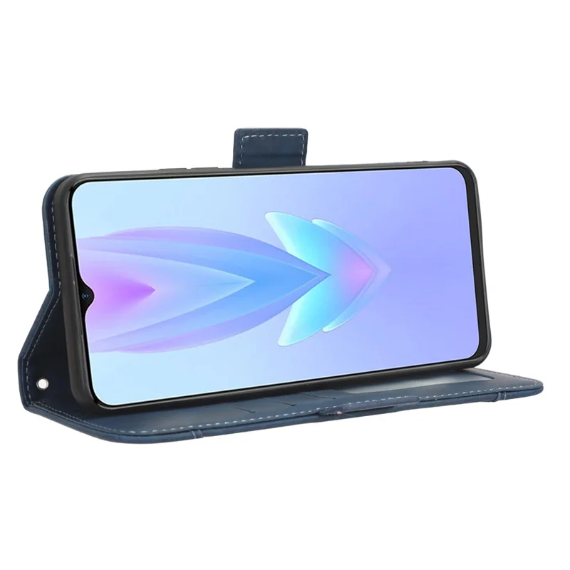 For TECNO Spark 10 5G Wallet Case with Multiple Card Slots PU Leather Stand Phone Cover - Blue