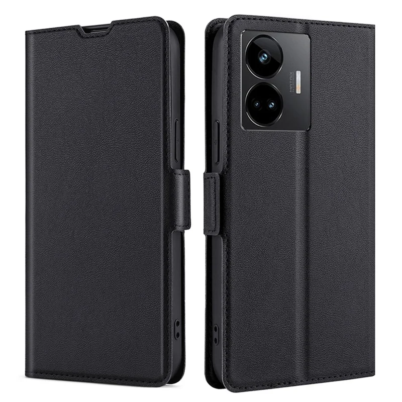 Phone Case for Realme GT Neo 5 5G / Neo 5 240W 5G / GT3 5G Card Slot PU Leather Flip Stand Cover - Black