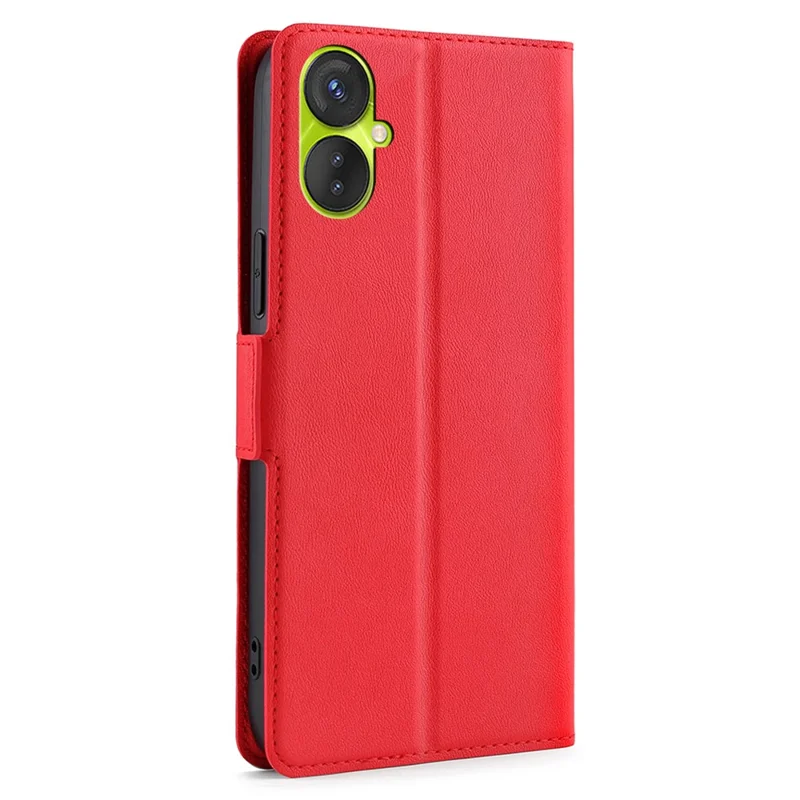 For TECNO Spark 9 Pro 4G Card Slot PU Leather Phone Flip Case Stand Shockproof Protective Cover - Red
