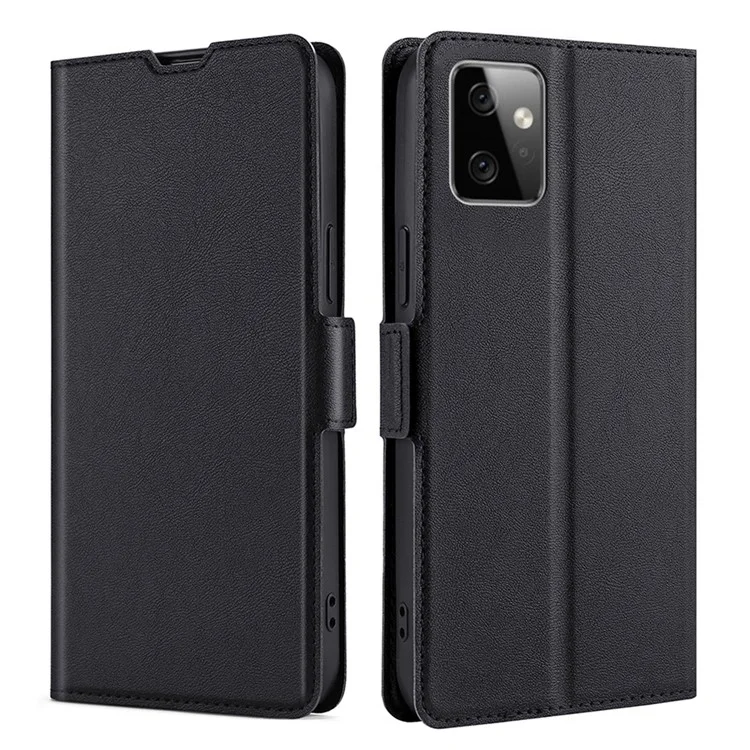 Capa Flip para Motorola Moto G Power 5G Anti-arranhões Capa de Telefone com Suporte de Couro PU Cartão de Slot - Preto