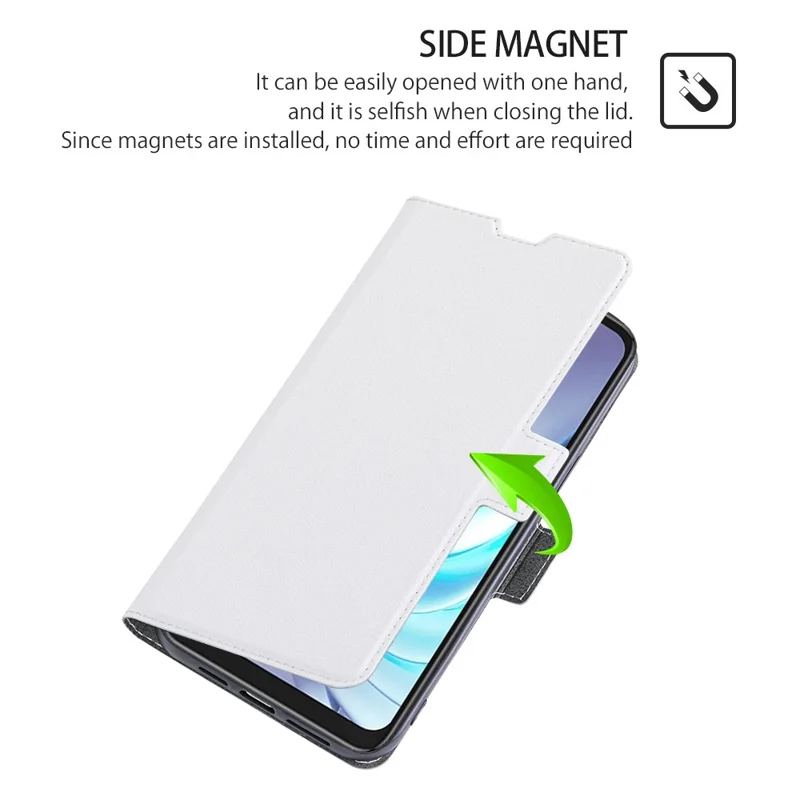 For Oppo Find X6 Fall-proof PU Leather Card Slot Phone Flip Case Stand Protective Cover - White