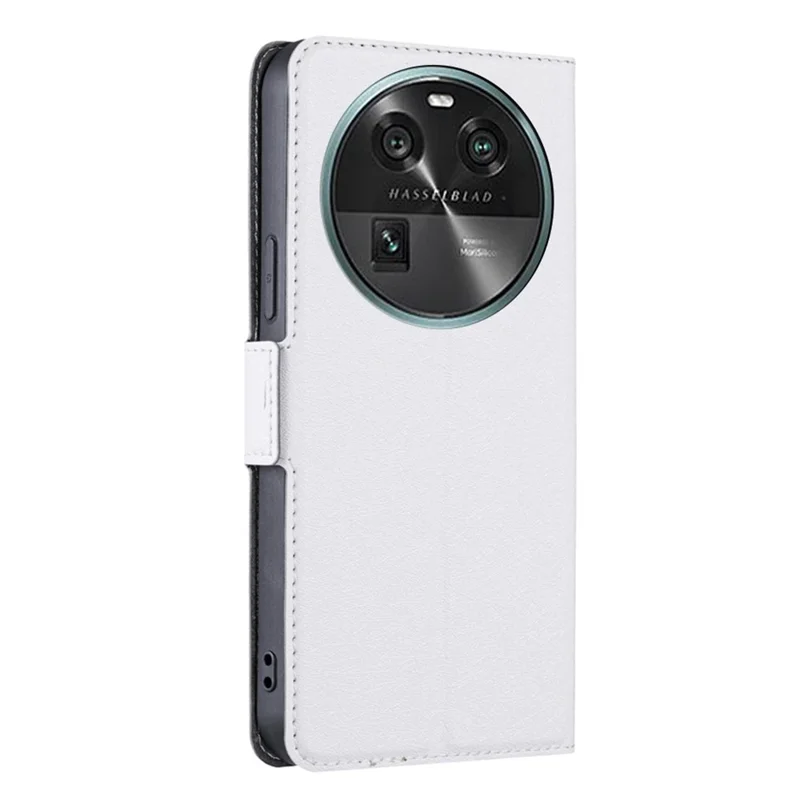 For Oppo Find X6 Fall-proof PU Leather Card Slot Phone Flip Case Stand Protective Cover - White