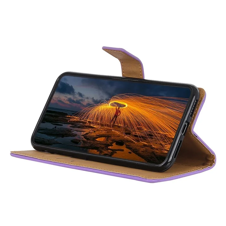 Para Nokia C12 4G / C12 Plus / C12 Pro Anti-scratch PU Leather Phone Case Wallet Stand Mobile Phone Cover - Roxo