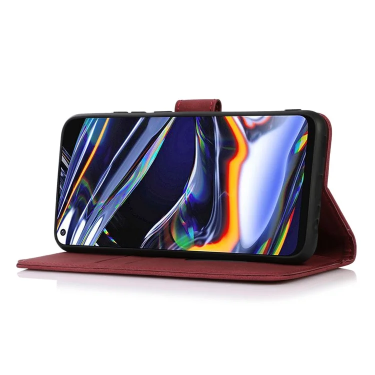 KHAZNEH For Nokia C22 Textured Phone Case with Stand Wallet, PU Leather Phone Cover - Red