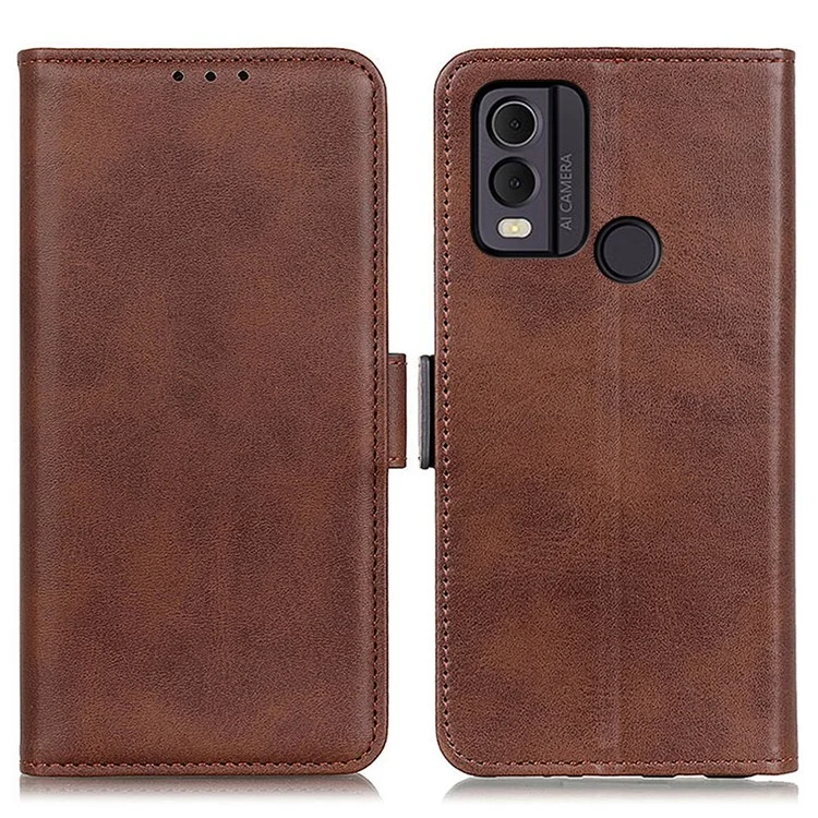 Capa de Couro para Nokia C22 - Marrom