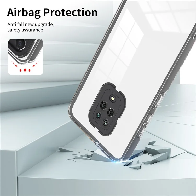 Für Xiaomi Redmi Note 9S 4G / Note 9 Pro 4G Hülle 3-in-1 TPU-PC-Handyhülle mit PC-Kamerarahmen - Schwarz