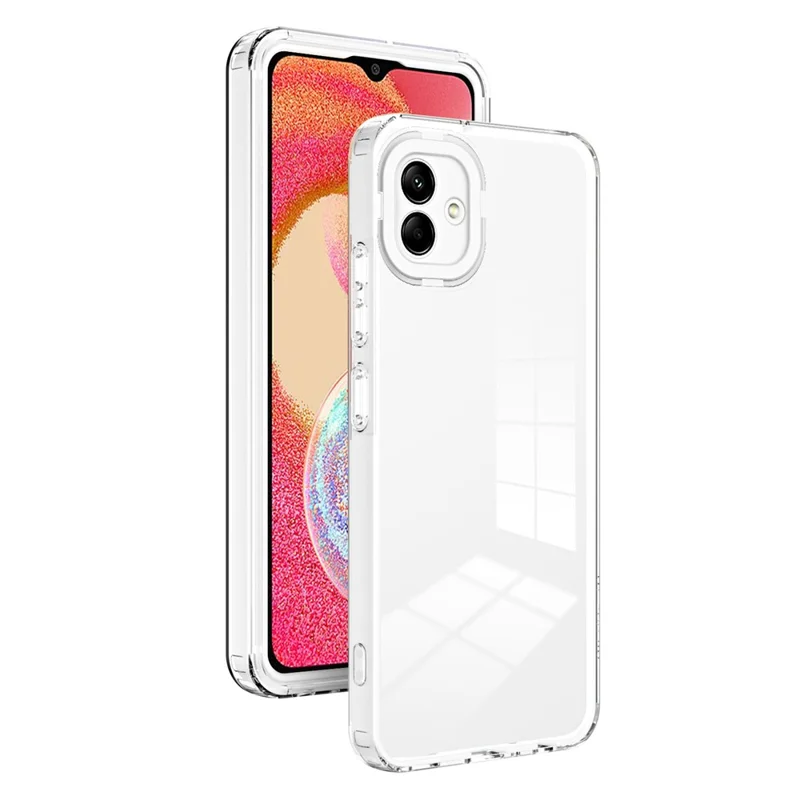 Für Samsung Galaxy A04e 4G / F04 4G / M04 4G Stoßfeste Hülle 3-in-1 TPU PC Handyhülle mit PC Kamerarahmen - Weiß