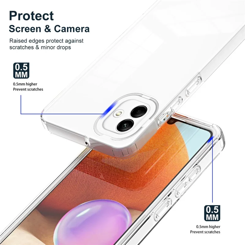 Für Samsung Galaxy A04e 4G / F04 4G / M04 4G Stoßfeste Hülle 3-in-1 TPU PC Handyhülle mit PC Kamerarahmen - Weiß