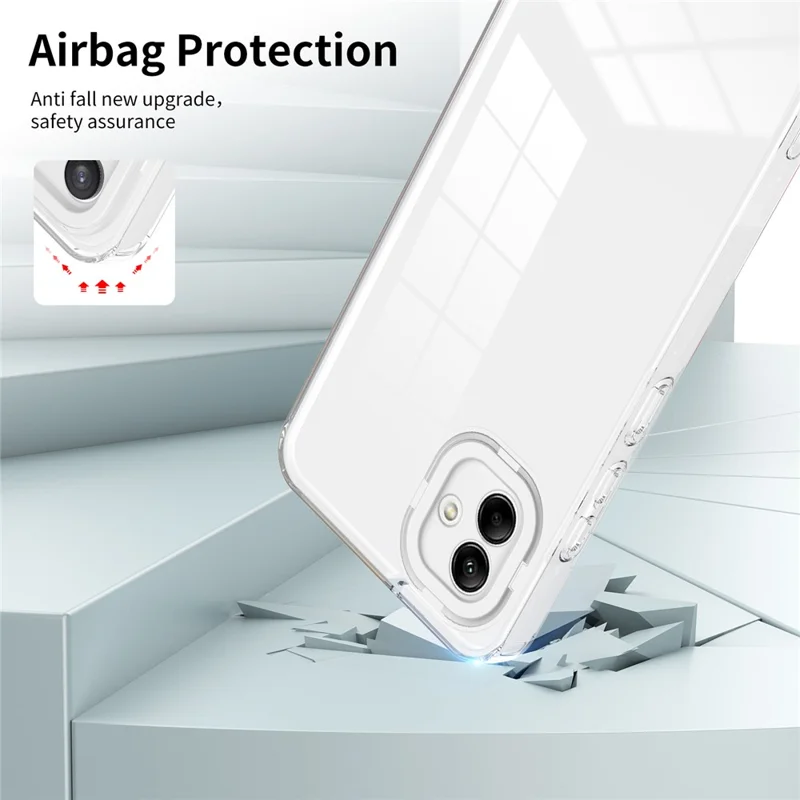 Für Samsung Galaxy A04e 4G / F04 4G / M04 4G Stoßfeste Hülle 3-in-1 TPU PC Handyhülle mit PC Kamerarahmen - Weiß