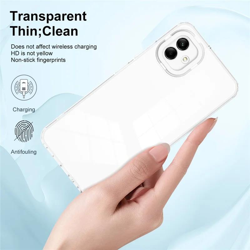 Für Samsung Galaxy A04e 4G / F04 4G / M04 4G Stoßfeste Hülle 3-in-1 TPU PC Handyhülle mit PC Kamerarahmen - Weiß