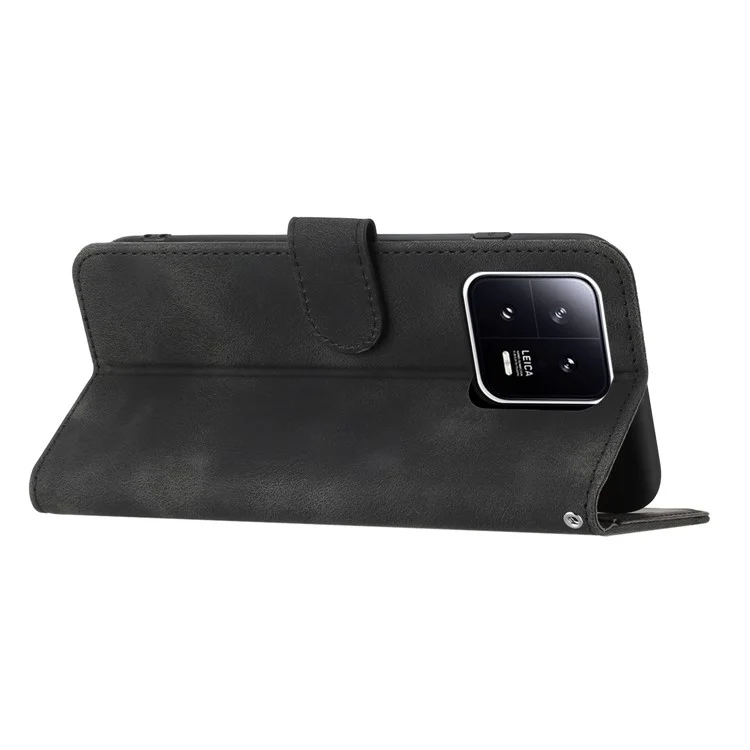 Capa de Telefone YX003 para Xiaomi 13 5G, Carteira de Couro PU, Suporte para Telefone, Capa Magnética com Estampa Impressa - Preto