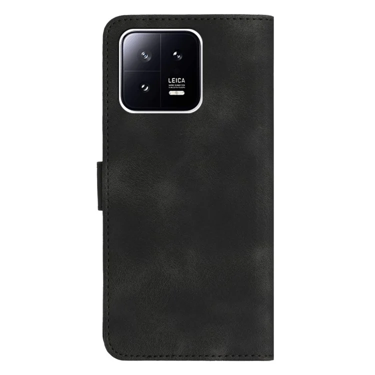 Capa de Telefone YX003 para Xiaomi 13 5G, Carteira de Couro PU, Suporte para Telefone, Capa Magnética com Estampa Impressa - Preto