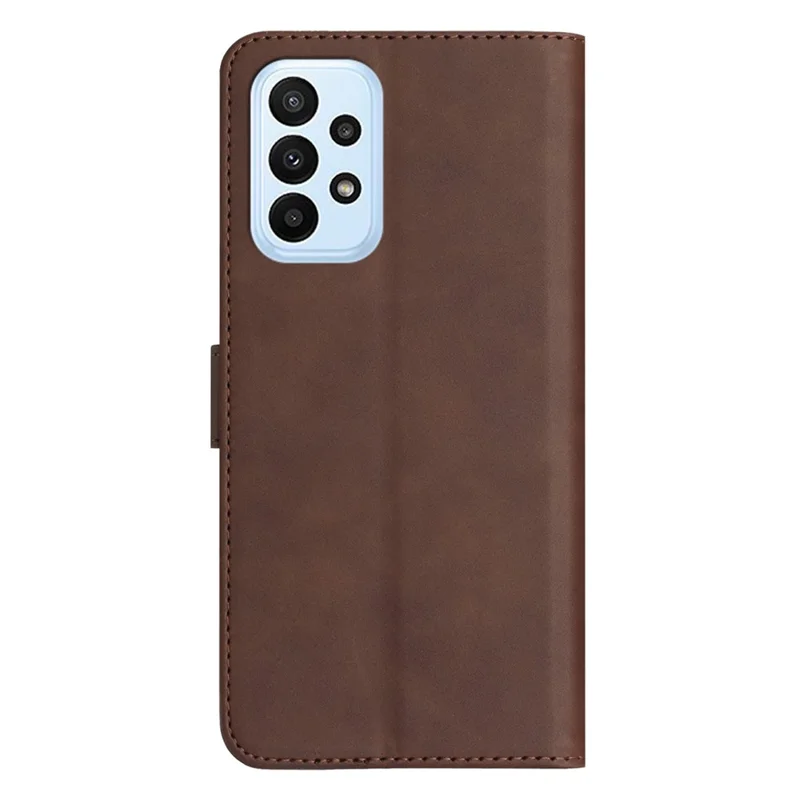 YX003 Per Samsung Galaxy A53 5G Custodia Wallet in pelle PU Imprinted Smile Pattern Phone Stand Case - Caffè