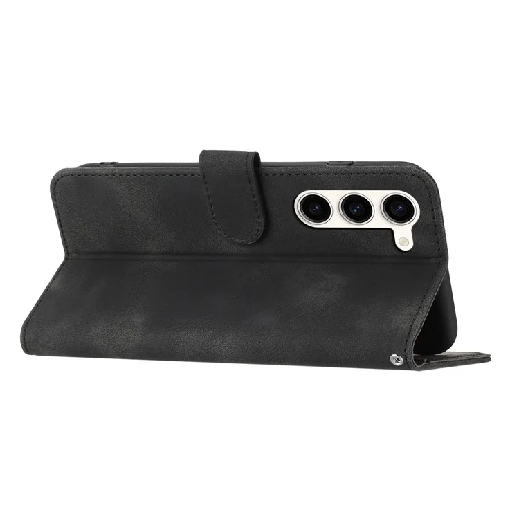 YX003 Para Samsung Galaxy S23+ Carteira PU Leather Phone Stand Case Imprinted Pattern Cover - Preto