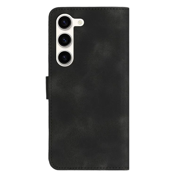 YX003 Para Samsung Galaxy S23+ Carteira PU Leather Phone Stand Case Imprinted Pattern Cover - Preto