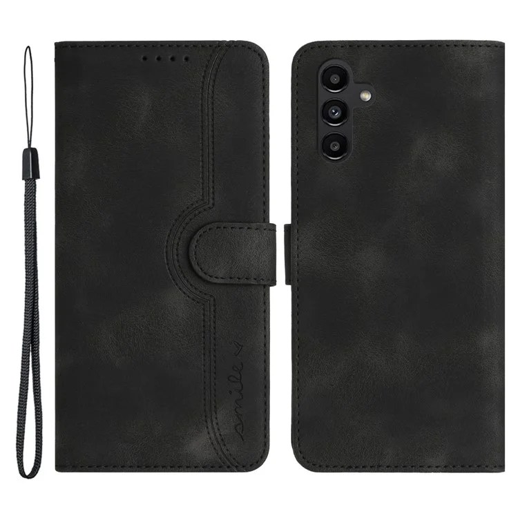 YX003 Para Samsung Galaxy A14 4G / A14 5G TPU+PU Capa de Carteira com Padrão Impresso Leather Phone Stand Case - Preto