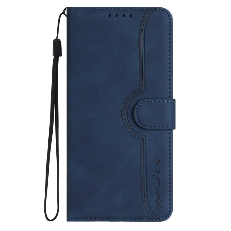 YX003 Wallet Phone Stand Case for iPhone 14 PU Leather Imprinted Pattern Cover - Sapphire