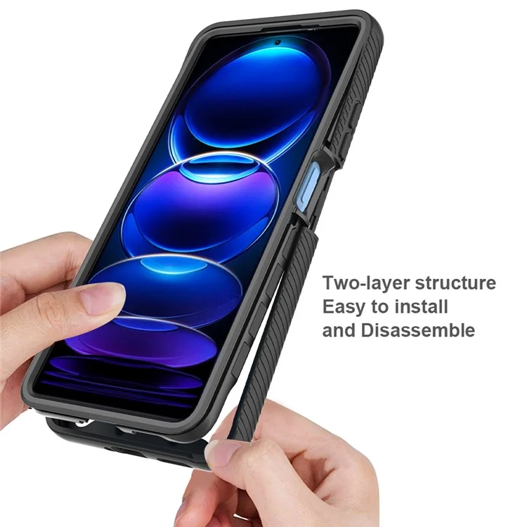 Clear Phone Case for Xiaomi Redmi Note 12 Pro 5G / Note 12 Pro Speed 5G / Poco X5 Pro 5G , PC+TPU Protective Cover with PET Film - Black