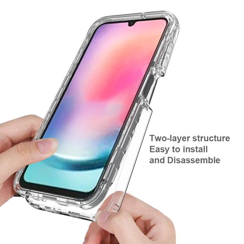 Para Samsung Galaxy A24 4G (162,1 x 77,6 x 8,3 mm) Capa de Telefone Celular Gradient Color PC TPU com Protetor de Tela PET - Preto