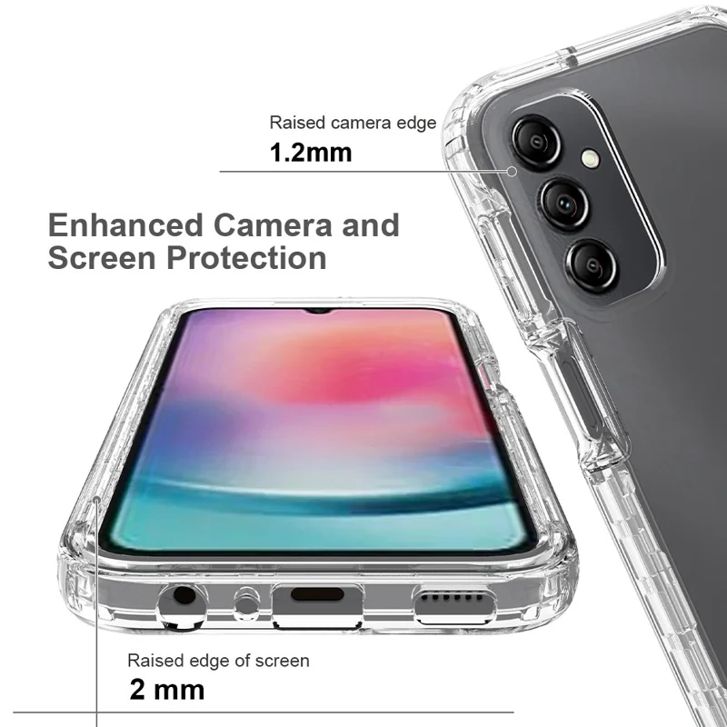 Para Samsung Galaxy A24 4G (162,1 x 77,6 x 8,3 mm) Capa de Telefone Celular Gradient Color PC TPU com Protetor de Tela PET - Preto