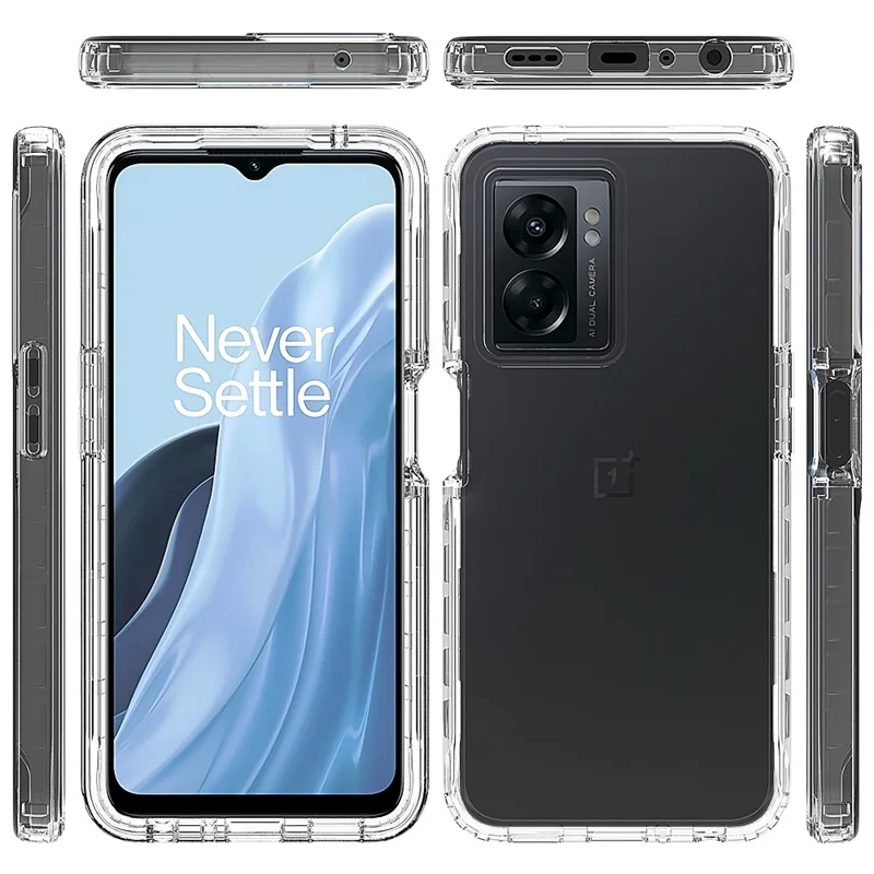 Градиентный чехол для телефона для OnePlus Nord N300 5G / Oppo A57 4G / A57 (2022) 5G / A77 4G / 5G, защитная крышка из ПК + ТПУ с пленкой ПЭТ - фиолетовый