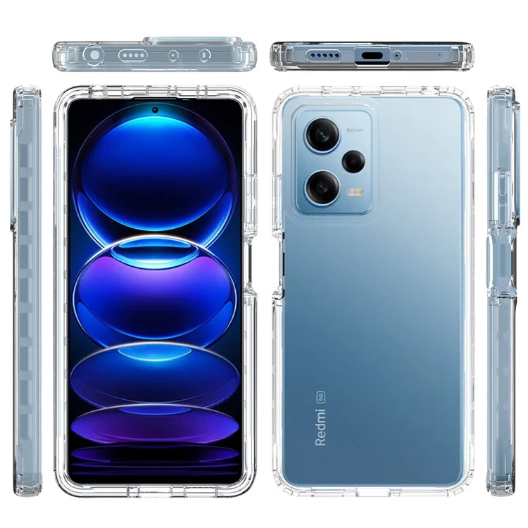 Funda para teléfono para Xiaomi Redmi Note 12 Pro 5G / Note 12 Pro Speed 5G / Poco X5 Pro 5G, cubierta degradada de PC + TPU con película de PET - Azul