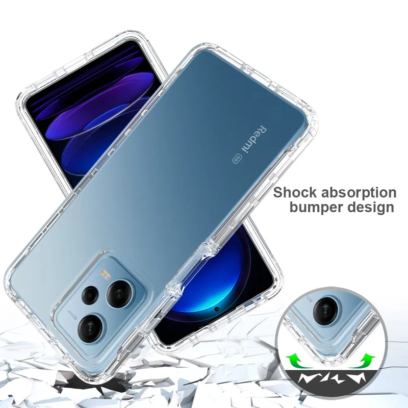 Phone Case for Xiaomi Redmi Note 12 Pro 5G / Note 12 Pro Speed 5G / Poco X5 Pro 5G , PC + TPU Gradient Cover with PET Film - Black