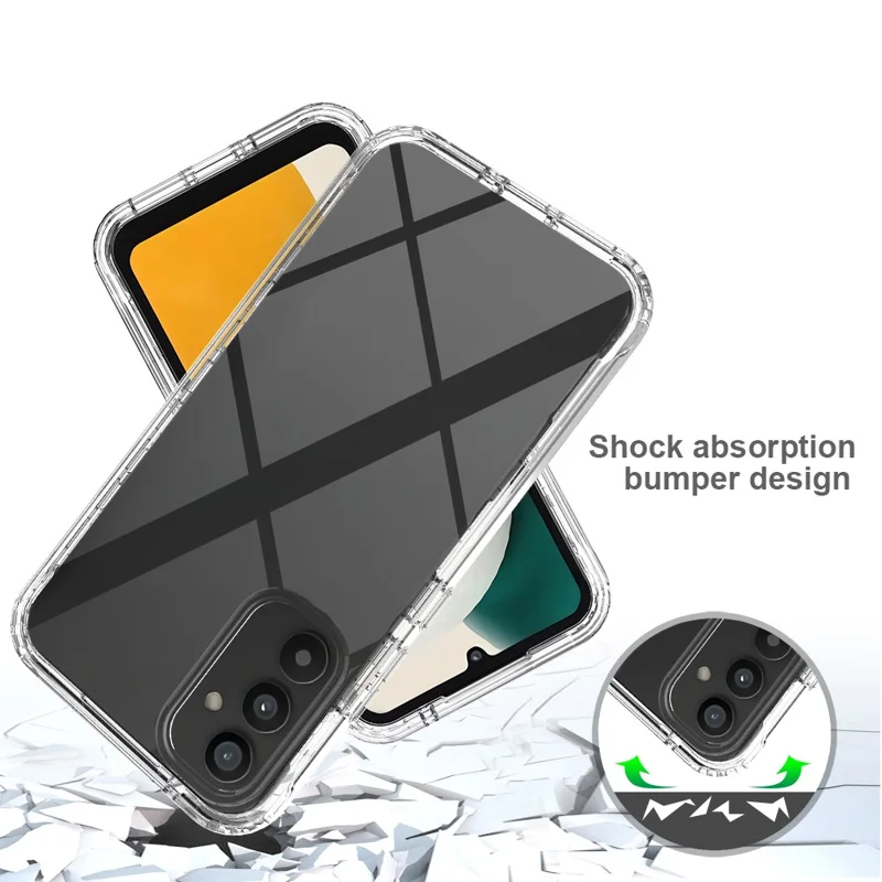 For Samsung Galaxy A34 5G PC TPU Phone Case Gradient Color Cell Phone Shell with PET Screen Protector - Black