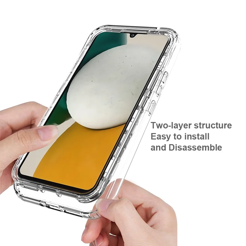 For Samsung Galaxy A34 5G PC TPU Phone Case Gradient Color Cell Phone Shell with PET Screen Protector - Black