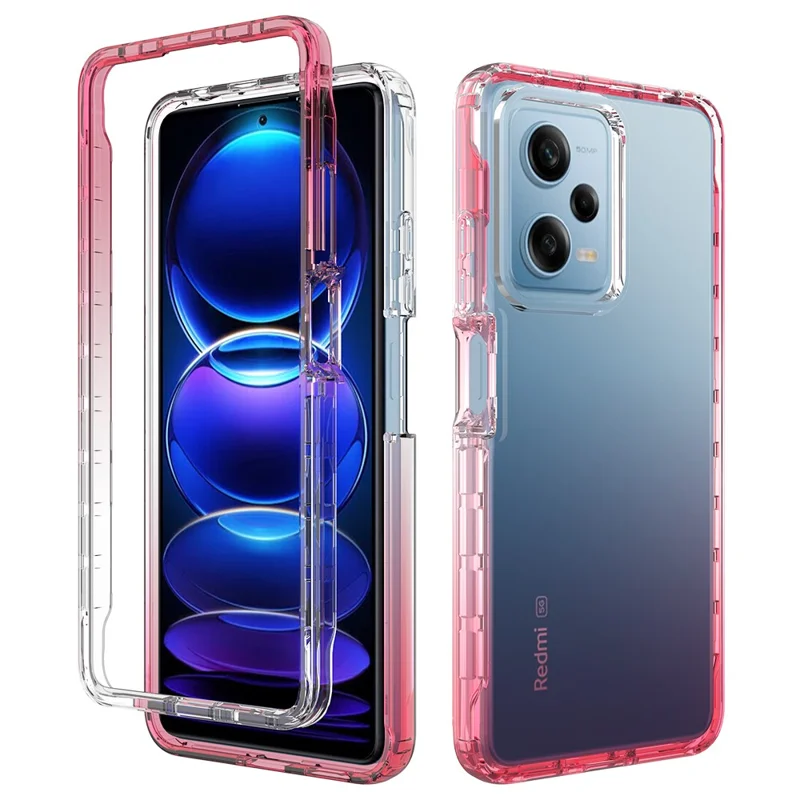 Чехол для телефона TPU + PC для Xiaomi Redmi Note 12 Pro 5G / Note 12 Pro Speed 5G / Poco X5 Pro 5G с градиентной ударопрочной крышкой - градиентный красный