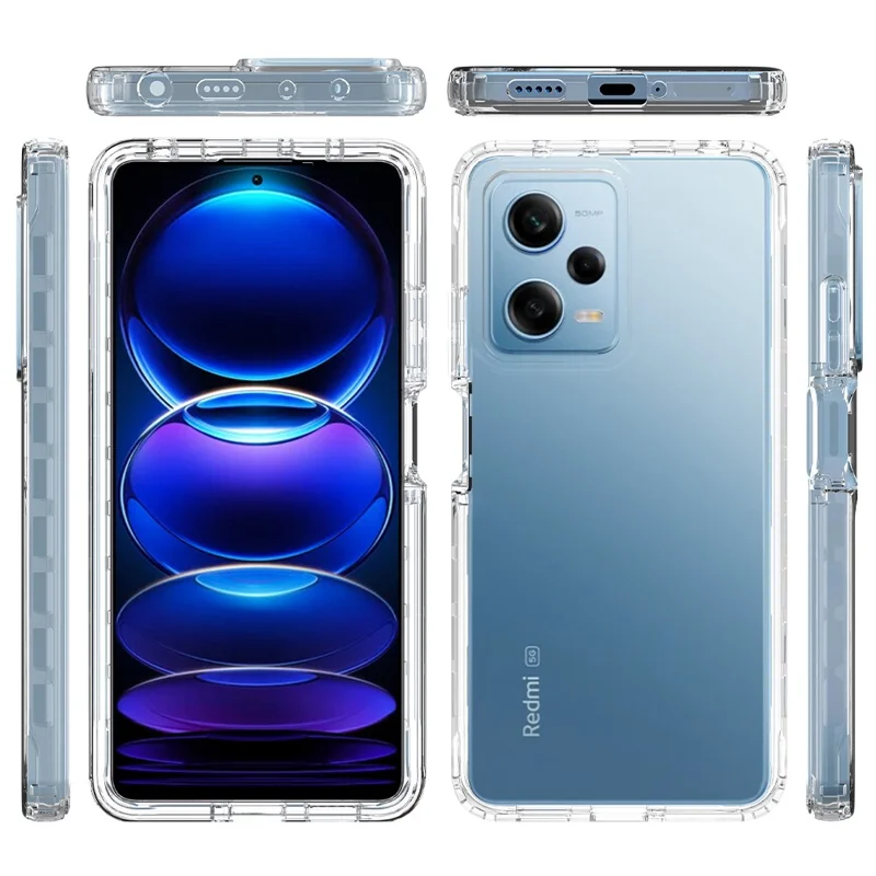 TPU + PC Phone Case for Xiaomi Redmi Note 12 Pro 5G / Note 12 Pro Speed 5G / Poco X5 Pro 5G Gradient Shockproof Cover - Gradient Black