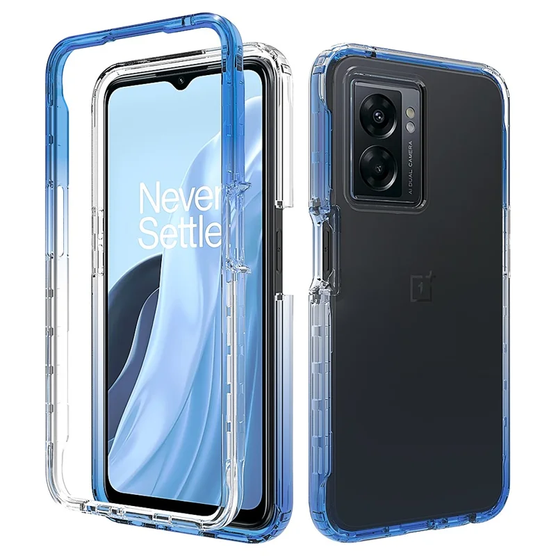 Pour OnePlus Nord N300 5G / Oppo A57 4G / A57 (2022) 5G / A77 4G / A77 5G Gradient Color Case TPU PC Phone Shell - Gradient Blue