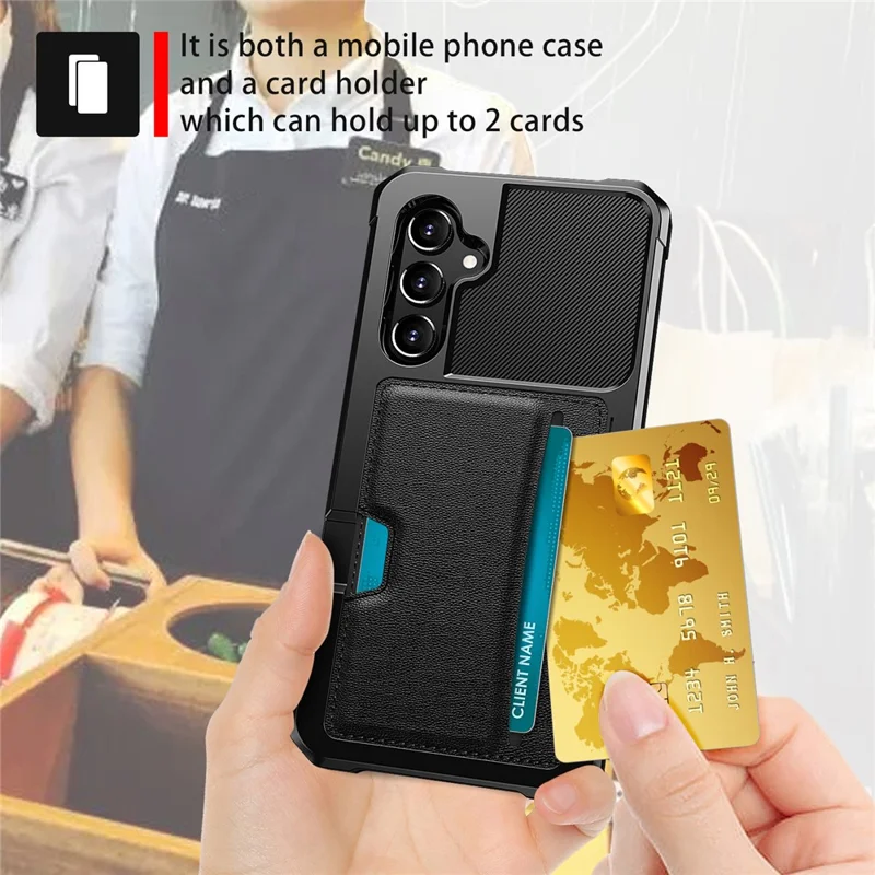 For Samsung Galaxy A34 5G Case ZM02 PU Leather Coated Protective Case Card Slot TPU Phone Shell