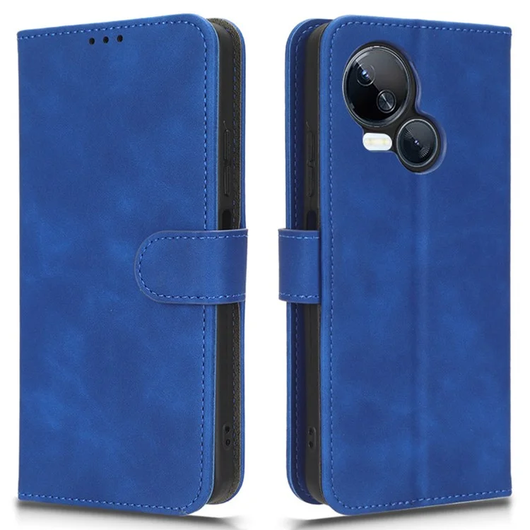 Pour TECNO Spark 10 5G Anti-Drop PU Cuir Porte-feuille Support Étui de Protection Peau-Contact - Bleu