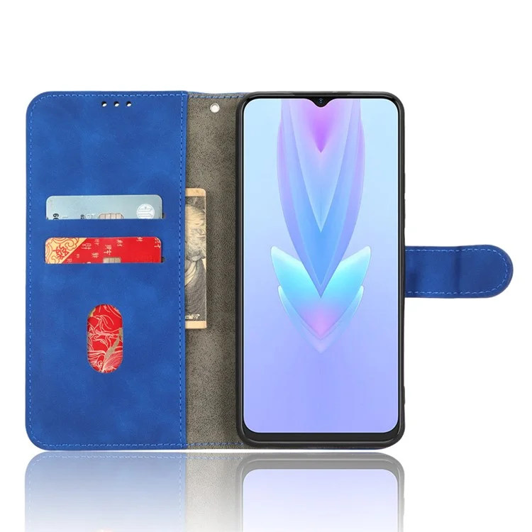 Pour TECNO Spark 10 5G Anti-Drop PU Cuir Porte-feuille Support Étui de Protection Peau-Contact - Bleu